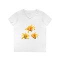 Yellow Lily Floral V-Neck Tee