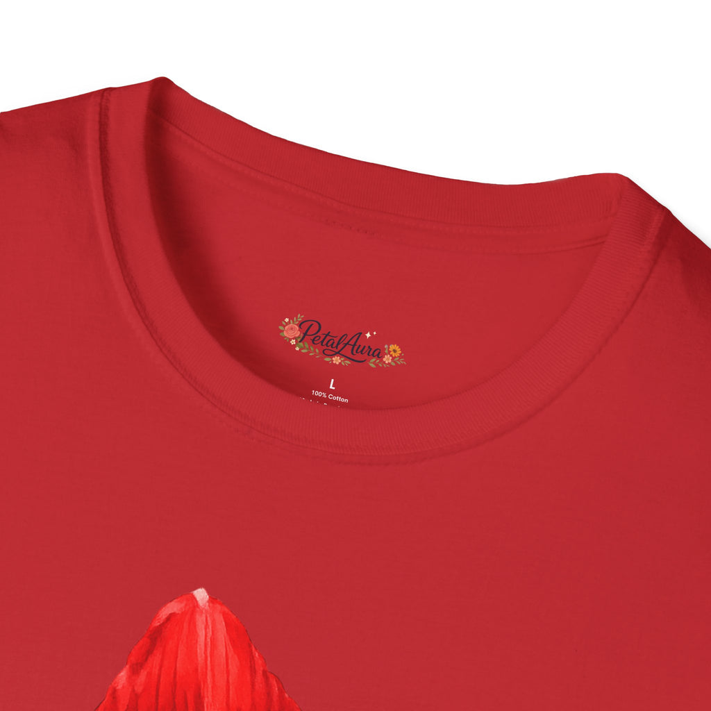Amaryllis Bloom T-Shirt — Red Floral Botanical Tee for Garden Lovers