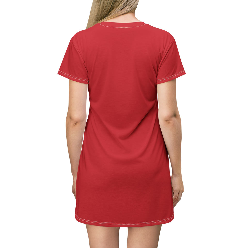 Yellow Lily Allover Print T‑Shirt Dress — Floral AOP Summer Dress