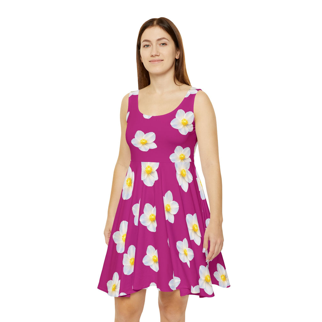 Pink Tropical Flower Summer Dress