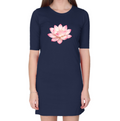 Lotus Bloom Printed T-Shirt Dress – Soft Floral Casual Wear