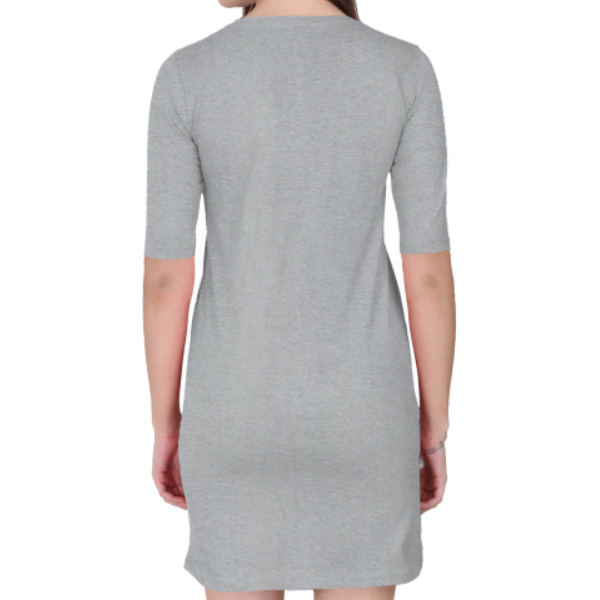 Lotus Bloom Printed T-Shirt Dress – Soft Floral Casual Wear